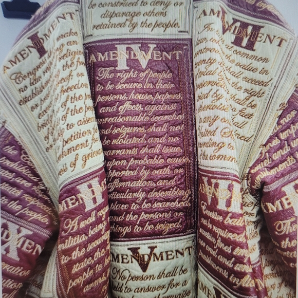 AL WISSAM VI Amendment Patchwork red Tan 100%Leather Jacket Size 54 Rare Find! - Picture 5 of 12